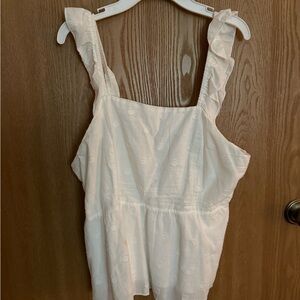 URBAN Romantics White Textured Tank Top